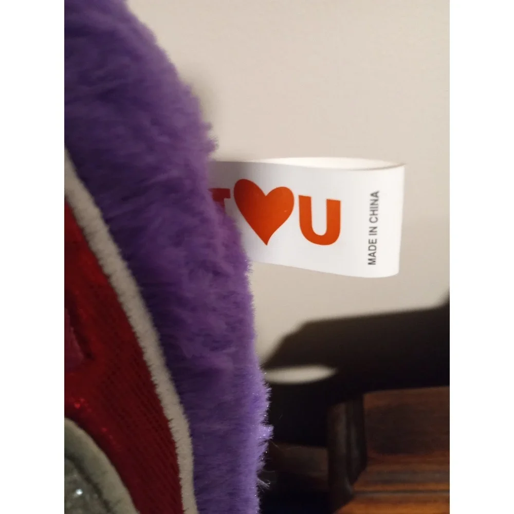 Kipp Brothers Purple Faux Fur Heart Plush Pillow Crazy For You Red Metallic 2018